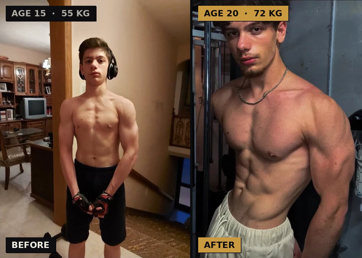 Christian Marshall's own body transformation from age 15 to age 20