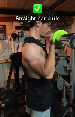 Straight bar curls form — YouTube Shorts